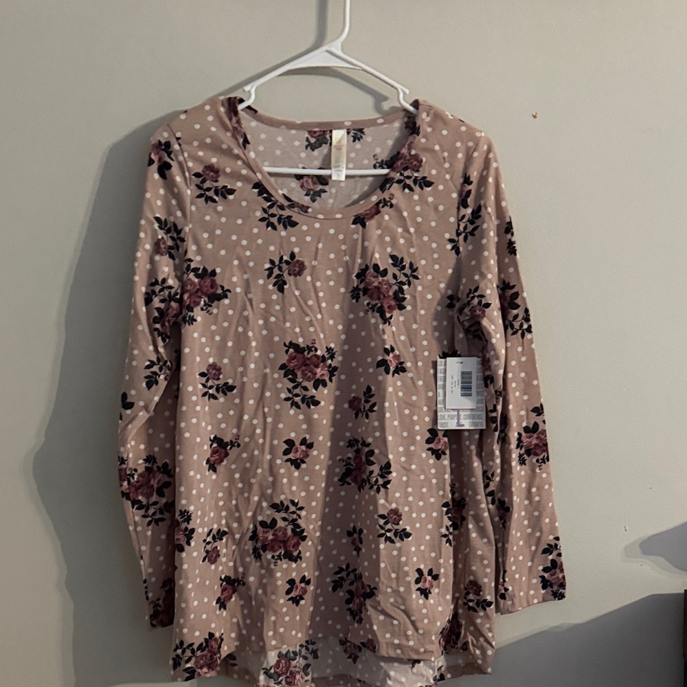 Lularoe Floral Polka Dot Long Sleeve Top